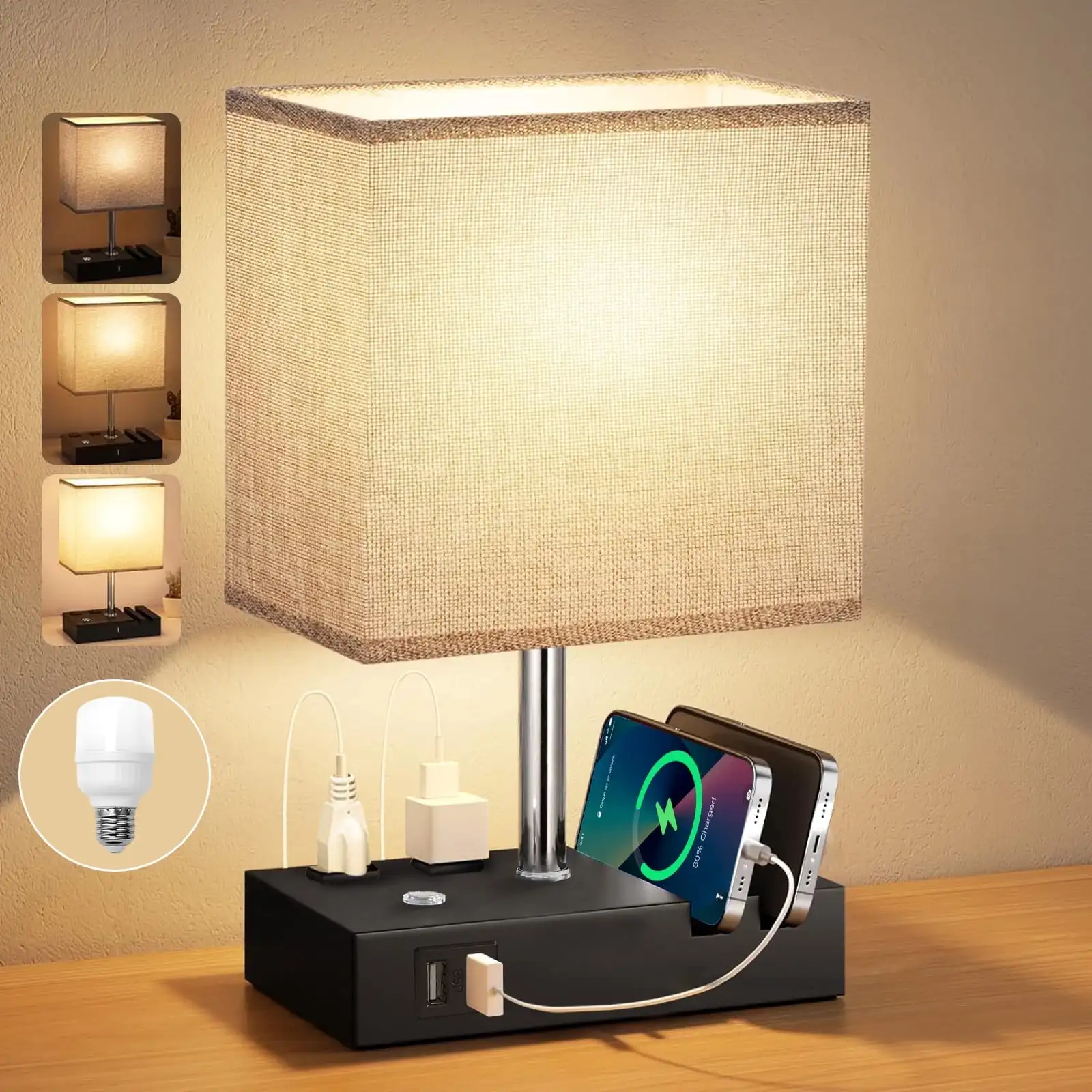 SZRSTH 15.7" Bedside Table Lamp for Bedroom, Dual Fast USB Charging Ports, Fully Dimmable Nightstand Lamps
SZRSTH 15.7" Bedside Table Lamp for Bedroom, Dual Fast USB Charging Ports, Fully Dimmable Nightstand Lamps