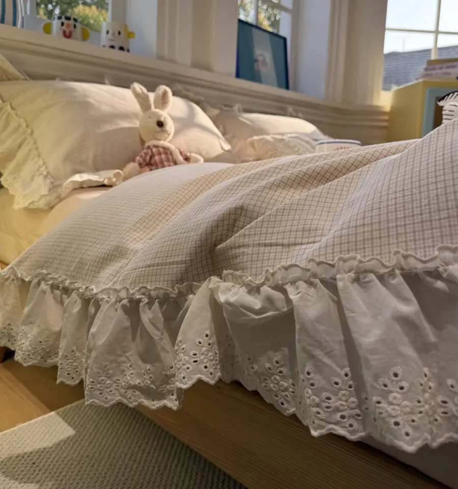 Classic plaid bedding set,twin full queen king romantic fairyfair flounce lace cotton home textile sheet pillow case quilt cover
Classic plaid bedding set,twin full queen king romantic fairyfair flounce lace cotton home textile sheet pillow case quilt cover