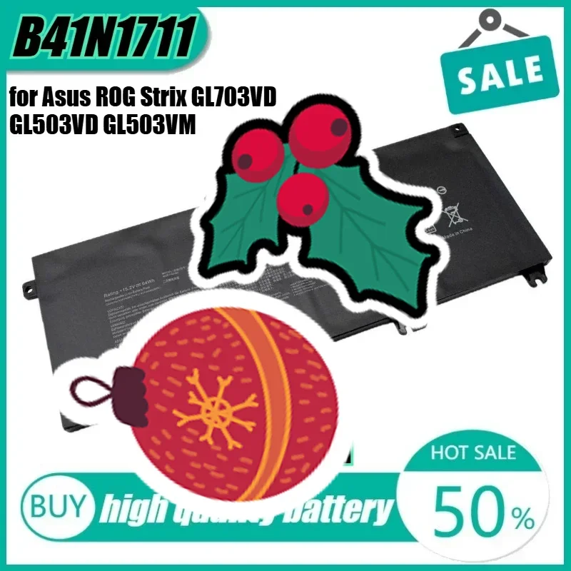 15,2 В 64 Втч B41N1711 Аккумулятор для ноутбука Asus ROG Strix GL703VD GL503VD GL503VM FX503VM 0B200-02730100
15,2 В 64 Втч B41N1711 Аккумулятор для ноутбука Asus ROG Strix GL703VD GL503VD GL503VM FX503VM 0B200-02730100