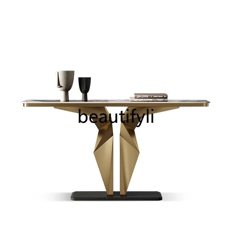 Light luxury entry entrance table Stainless steel integrated wall strip modern entrance slate entrance platform
Light luxury entry entrance table Stainless steel integrated wall strip modern entrance slate entrance platform