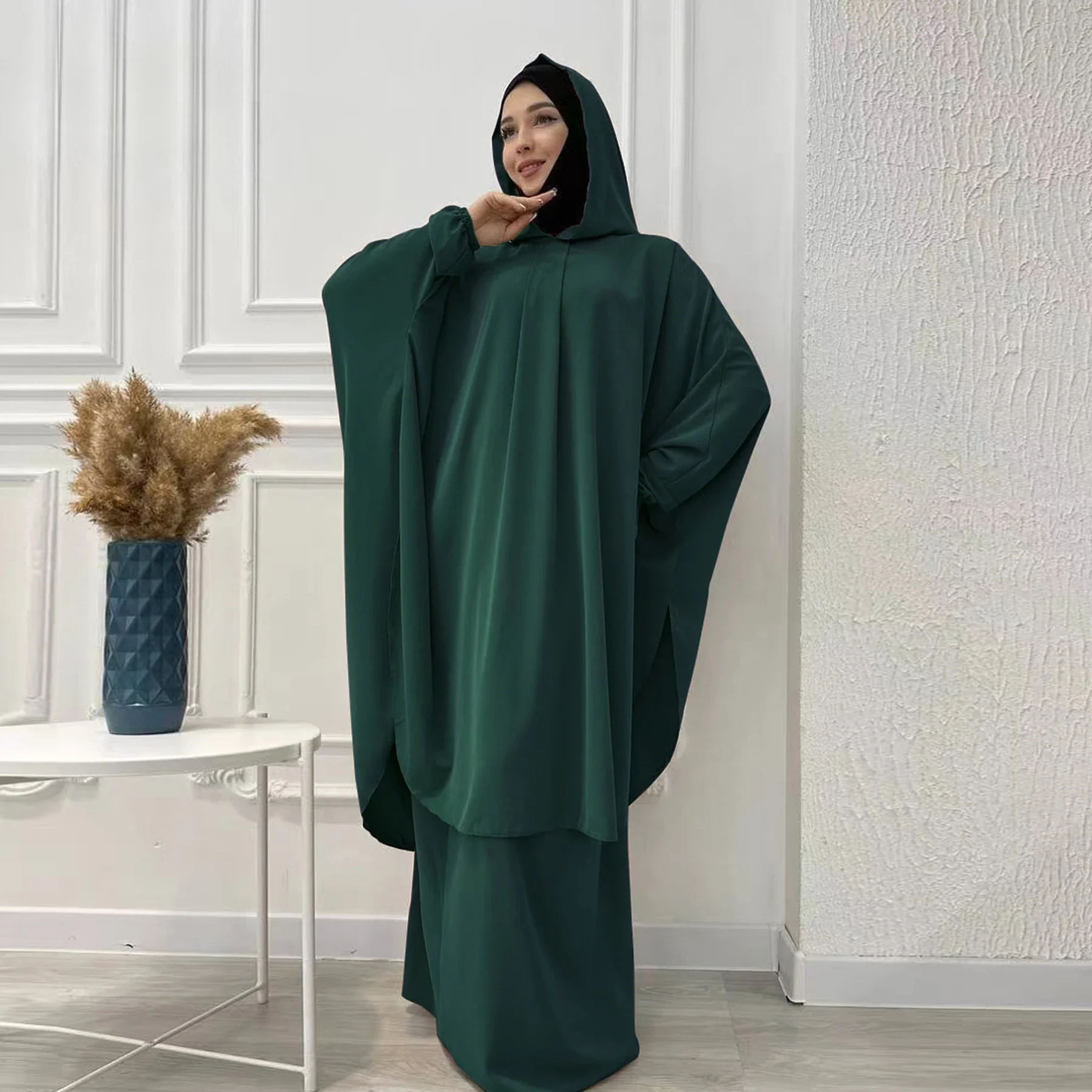 Ramadan Jilbab Two Piece Set Prayer Garment Muslim Hijab Dress Women Hooded Abaya Dubai Full Cover Khimar Niqab Islamic clothing
Ramadan Jilbab Two Piece Set Prayer Garment Muslim Hijab Dress Women Hooded Abaya Dubai Full Cover Khimar Niqab Islamic clothing