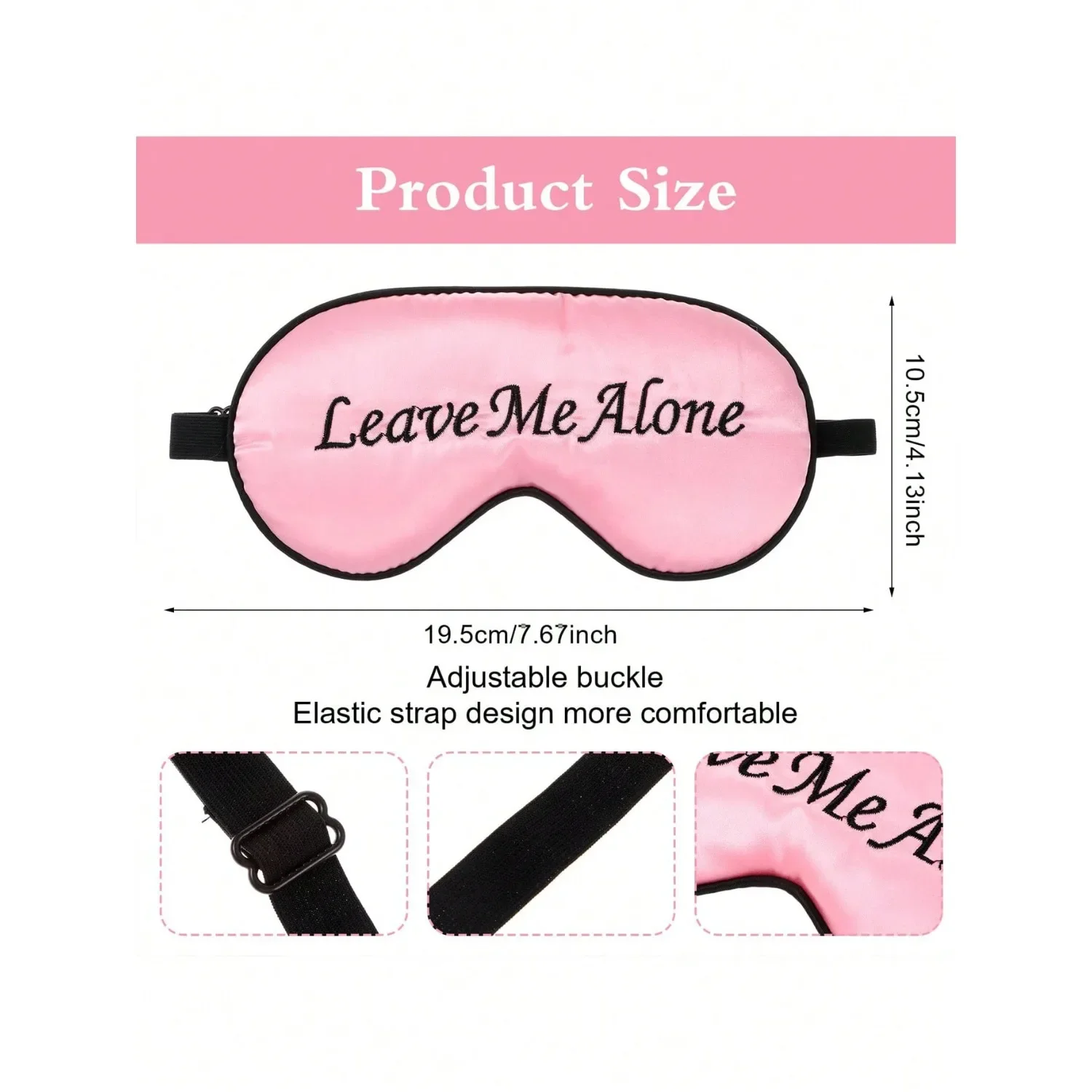 Funny Silk Sleeping Eye Mask with "Leave Me Alone" Embroidery, Soft Light Blocking Sleep Cover with Adjustable Strap, Comfortable for Travel & Home Use
Funny Silk Sleeping Eye Mask with "Leave Me Alone" Embroidery, Soft Light Blocking Sleep Cover with Adjustable Strap, Comfortable for Travel & Home Use