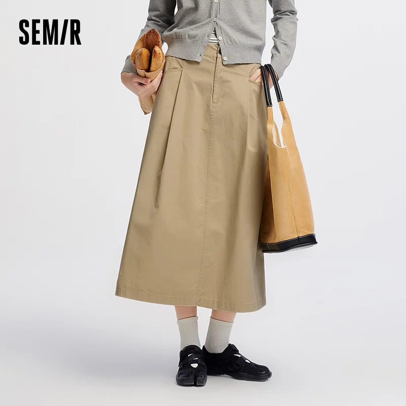 Semir Skirt Women Brushed Pure Cotton Long Skirt 2025 Autumn New Elegant Solid A-Line Versatile
Semir Skirt Women Brushed Pure Cotton Long Skirt 2025 Autumn New Elegant Solid A-Line Versatile