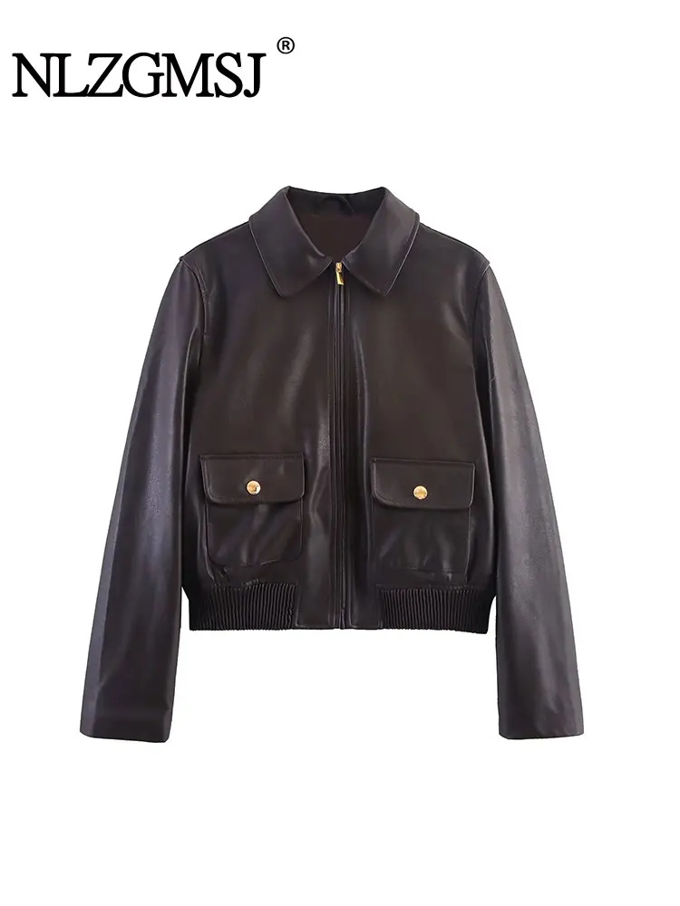 NLZGMSJ Women's Autumn Leather Jackets Coat Casual Loose Long Sleeve Tops Jackets Streetwear With Zipper Woman Jackets
NLZGMSJ Women's Autumn Leather Jackets Coat Casual Loose Long Sleeve Tops Jackets Streetwear With Zipper Woman Jackets