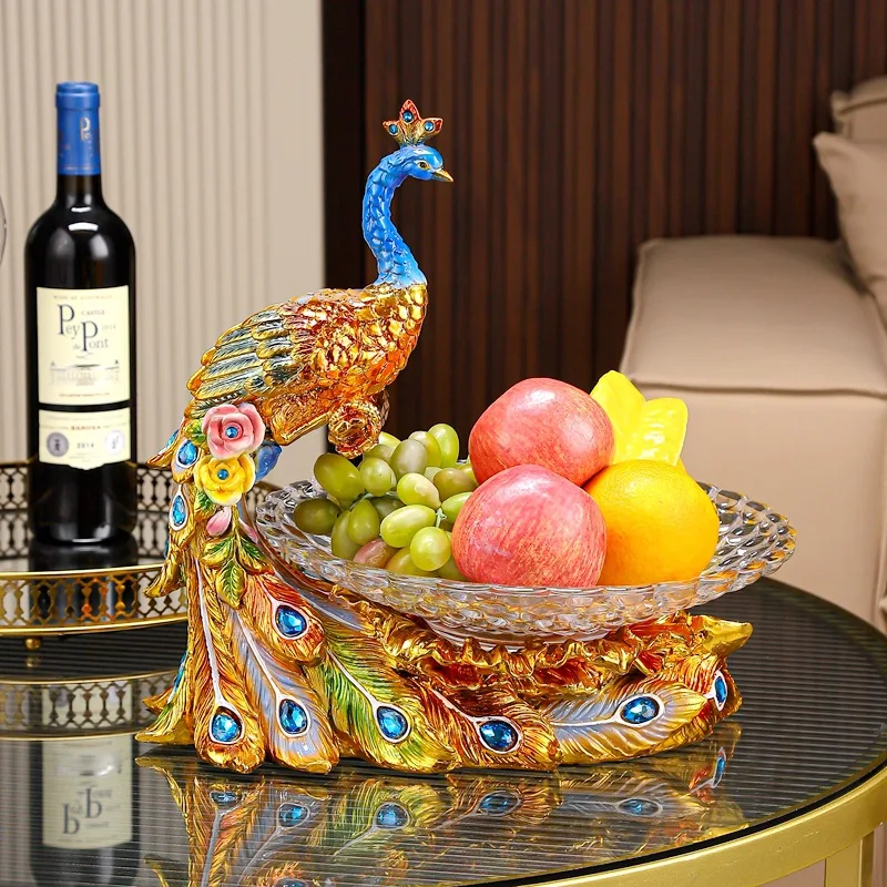 European-style peacock fruit plate, living room household light luxury coffee table ornament, candy plate wedding housewarming
European-style peacock fruit plate, living room household light luxury coffee table ornament, candy plate wedding housewarming
