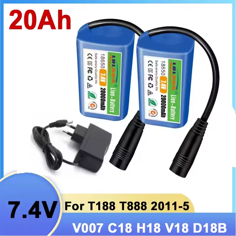 7.4V 20000mAh Battery with USB Charger For T188 T888 2011-5 V007 C18 H18 Remote Control RC Fishing Bait Boat Spare Battery Parts
7.4V 20000mAh Battery with USB Charger For T188 T888 2011-5 V007 C18 H18 Remote Control RC Fishing Bait Boat Spare Battery Parts