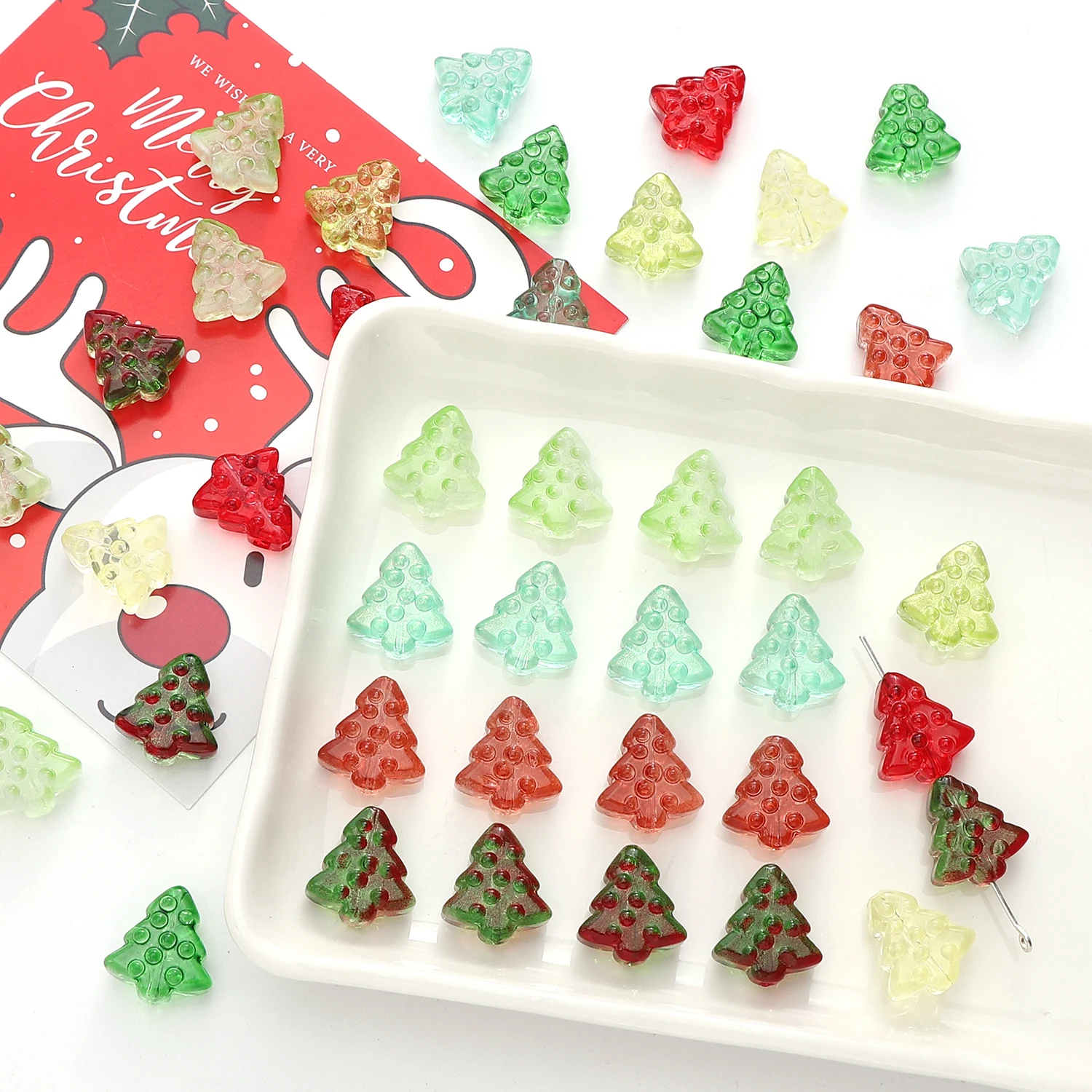 10Pcs/bag 15x16mm Glass Christmas Tree Beads Bracelet Spacer Handcraft Charms Necklace Making Departments Jewelry Accessories
10Pcs/bag 15x16mm Glass Christmas Tree Beads Bracelet Spacer Handcraft Charms Necklace Making Departments Jewelry Accessories