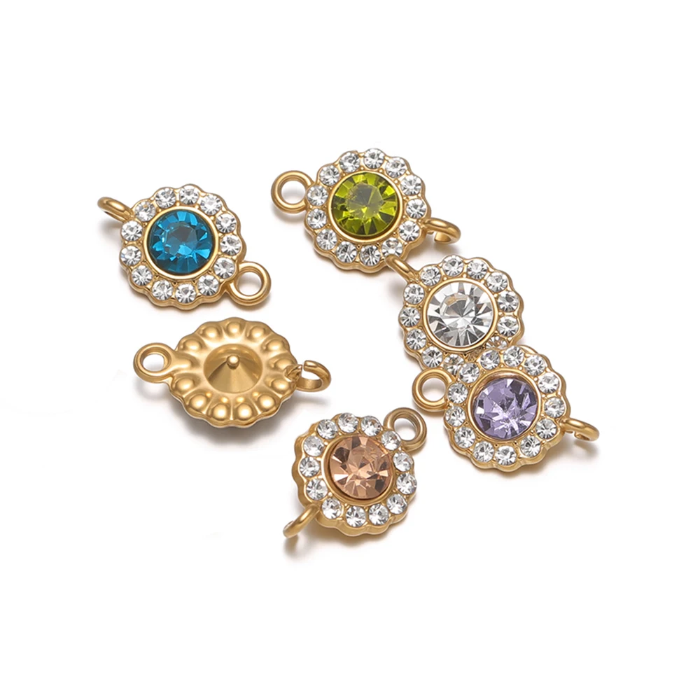 5pcs Stainless Steel Zircon Flower Charms Connector for DIY Women Jewelry Earrings Making Necklace Pendant Bracelet Decoration
5pcs Stainless Steel Zircon Flower Charms Connector for DIY Women Jewelry Earrings Making Necklace Pendant Bracelet Decoration