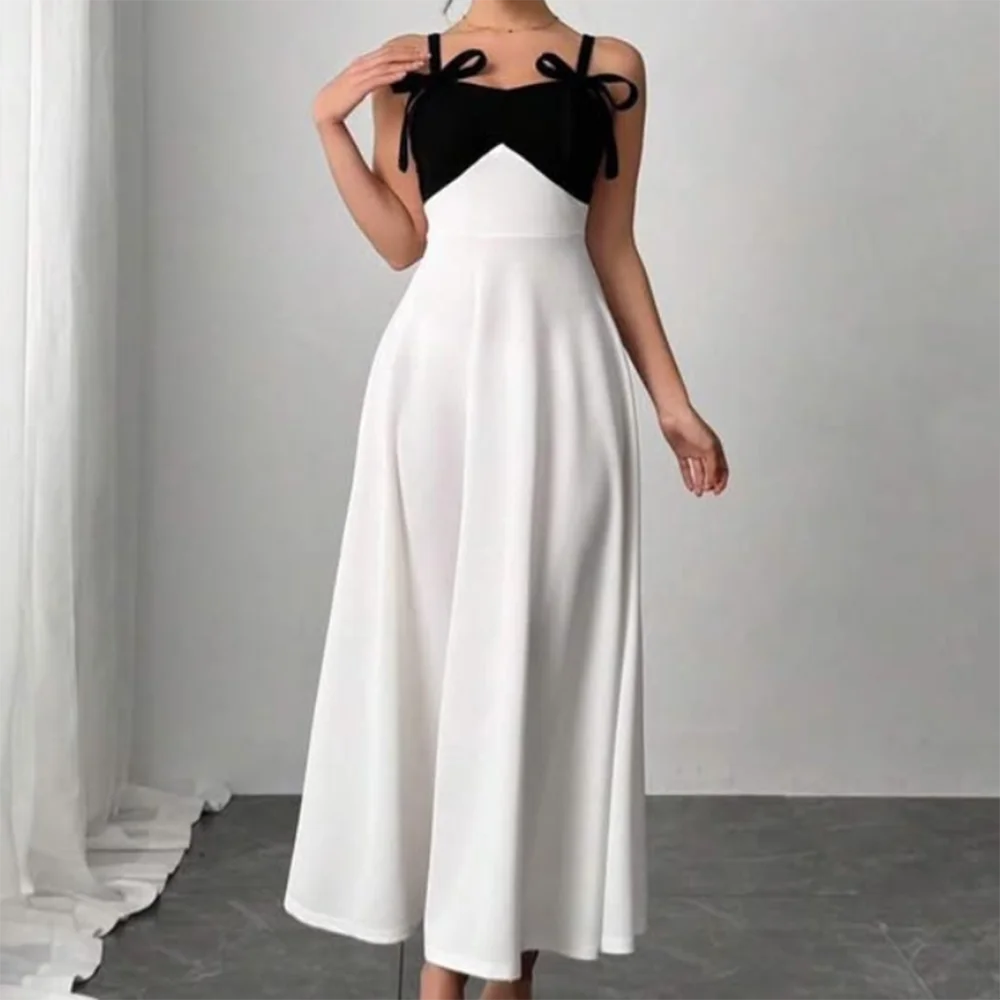 Customized White A-Line Prom Dresses Ankle-Length Square Collar Sleeveless Evening Gown Fashion Black Bow Backless Party Gown
Customized White A-Line Prom Dresses Ankle-Length Square Collar Sleeveless Evening Gown Fashion Black Bow Backless Party Gown
