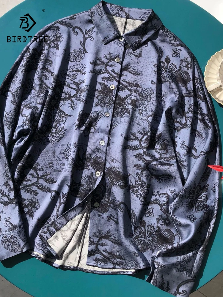 BirdTree 19.5MM 91.6%Real Silk Shirt, Long Sleeve Printed ,Women Elegant Sand Washing Blouses, 2024 Spring New Tops T41573QC
BirdTree 19.5MM 91.6%Real Silk Shirt, Long Sleeve Printed ,Women Elegant Sand Washing Blouses, 2024 Spring New Tops T41573QC