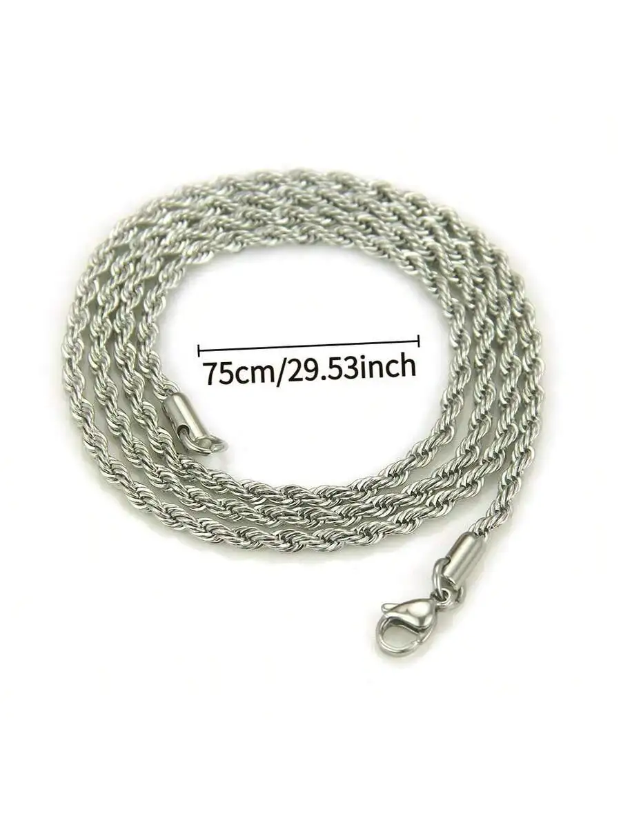 Fashion Titanium Steel Twist Rope Chain Necklace For Men And Women Hip Hop Style Party Accessory
Fashion Titanium Steel Twist Rope Chain Necklace For Men And Women Hip Hop Style Party Accessory