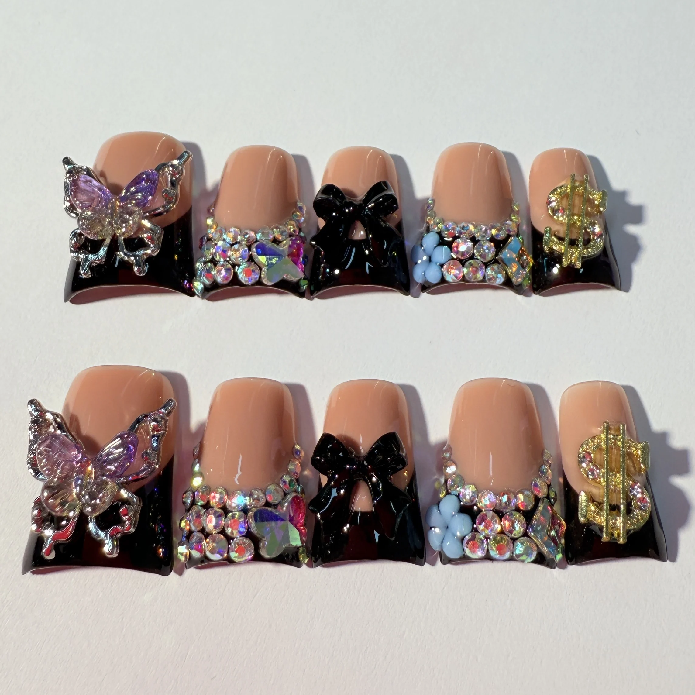 Handmade Short Duckbill Press On Nails Bow And Butterfly Rhinestone Viral Sweet Edgy Nails
Handmade Short Duckbill Press On Nails Bow And Butterfly Rhinestone Viral Sweet Edgy Nails