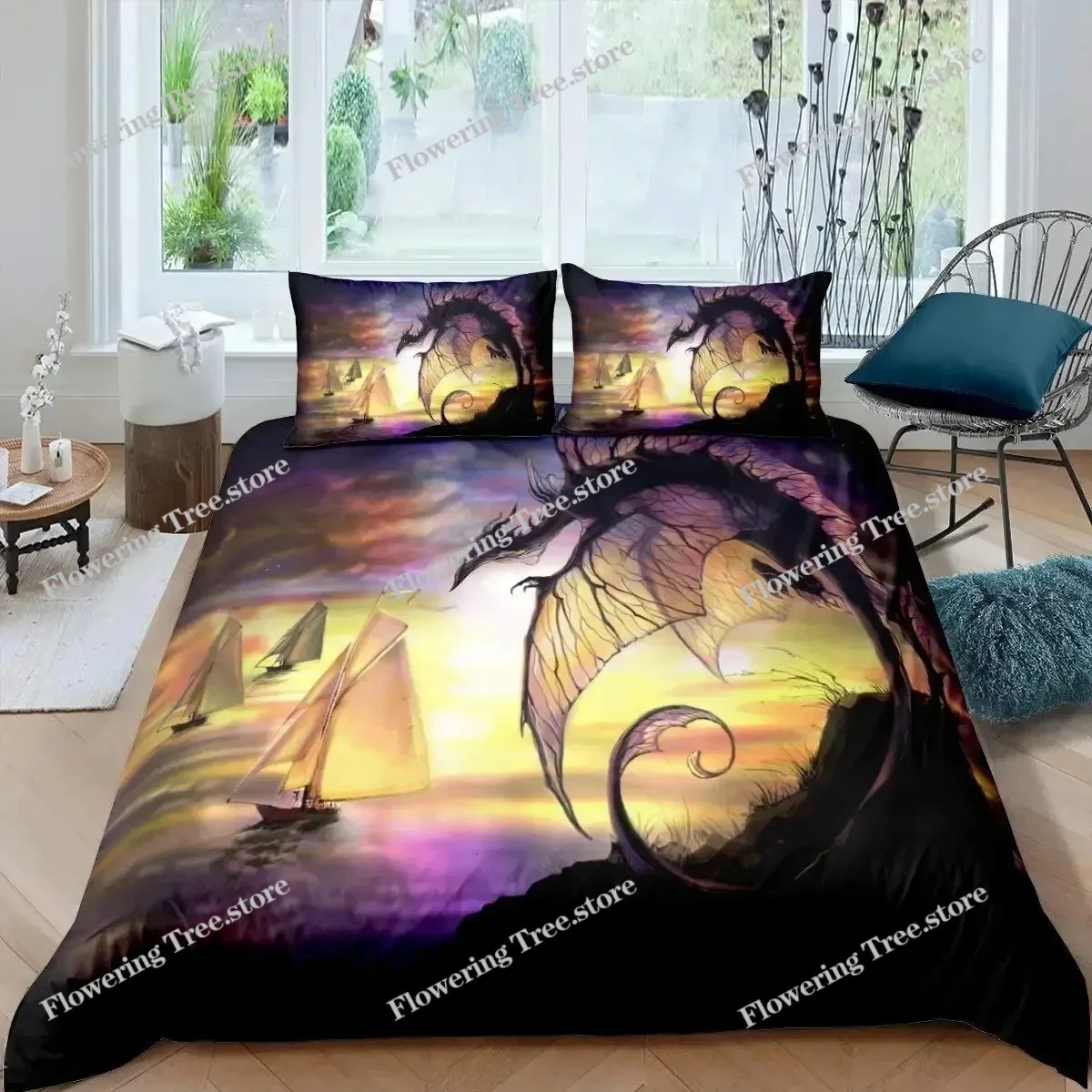 Fire Dragon Duvet Cover Set Magical Dinosaur Bedding Set Jungle Animals Pattern Wildlife Style King Size Polyester Quilt Cover
Fire Dragon Duvet Cover Set Magical Dinosaur Bedding Set Jungle Animals Pattern Wildlife Style King Size Polyester Quilt Cover