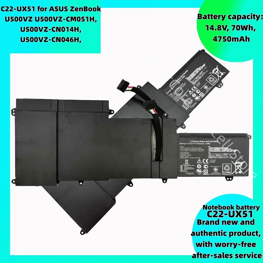 Совершенно новый C22-UX51 для ASUS ZenBook U500VZ U500VZ‑CM051H, U500VZ‑CN014H, U500VZ‑CN046H, аккумулятор для ноутбука 14.8В, 70Втч, 4750мАч
Совершенно новый C22-UX51 для ASUS ZenBook U500VZ U500VZ‑CM051H, U500VZ‑CN014H, U500VZ‑CN046H, аккумулятор для ноутбука 14.8В, 70Втч, 4750мАч