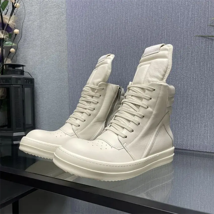Men's High Top Shoes Women Leather Casual Sneakers Luxury Lace Up Zip White Flat Vintage Trendy Designer Boots
Men's High Top Shoes Women Leather Casual Sneakers Luxury Lace Up Zip White Flat Vintage Trendy Designer Boots