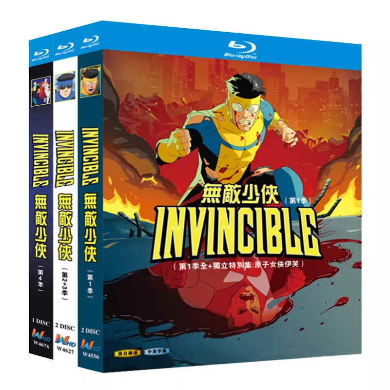 Blu-ray Ultra HD Animation: Invincible Season 1–4 Box Set with Chinese Simplified, Chinese Traditional, English, and Japanese
Blu-ray Ultra HD Animation: Invincible Season 1–4 Box Set with Chinese Simplified, Chinese Traditional, English, and Japanese