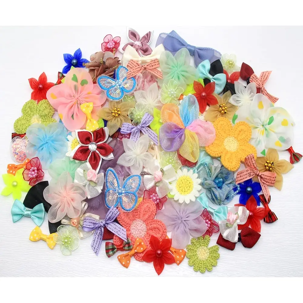 100 Pcs Mixed Ribbon Bows Organza Flower Lace Bead Appliques for Craft DIY, Hair Bows, Headbands, Sewing, Gift Decor (Assorte
100 Pcs Mixed Ribbon Bows Organza Flower Lace Bead Appliques for Craft DIY, Hair Bows, Headbands, Sewing, Gift Decor (Assorte