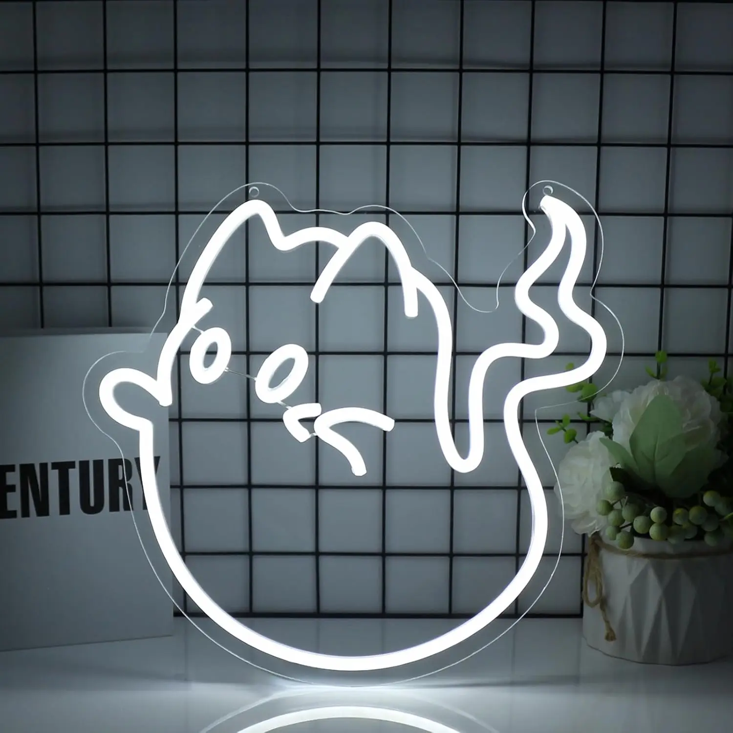 Cat Ghost LED Neon Sign USB Dimmable Neon Light Sign for Gameroom Bedroom Livingroom Birthday Party Gift Hallowmas Wall Decor
Cat Ghost LED Neon Sign USB Dimmable Neon Light Sign for Gameroom Bedroom Livingroom Birthday Party Gift Hallowmas Wall Decor