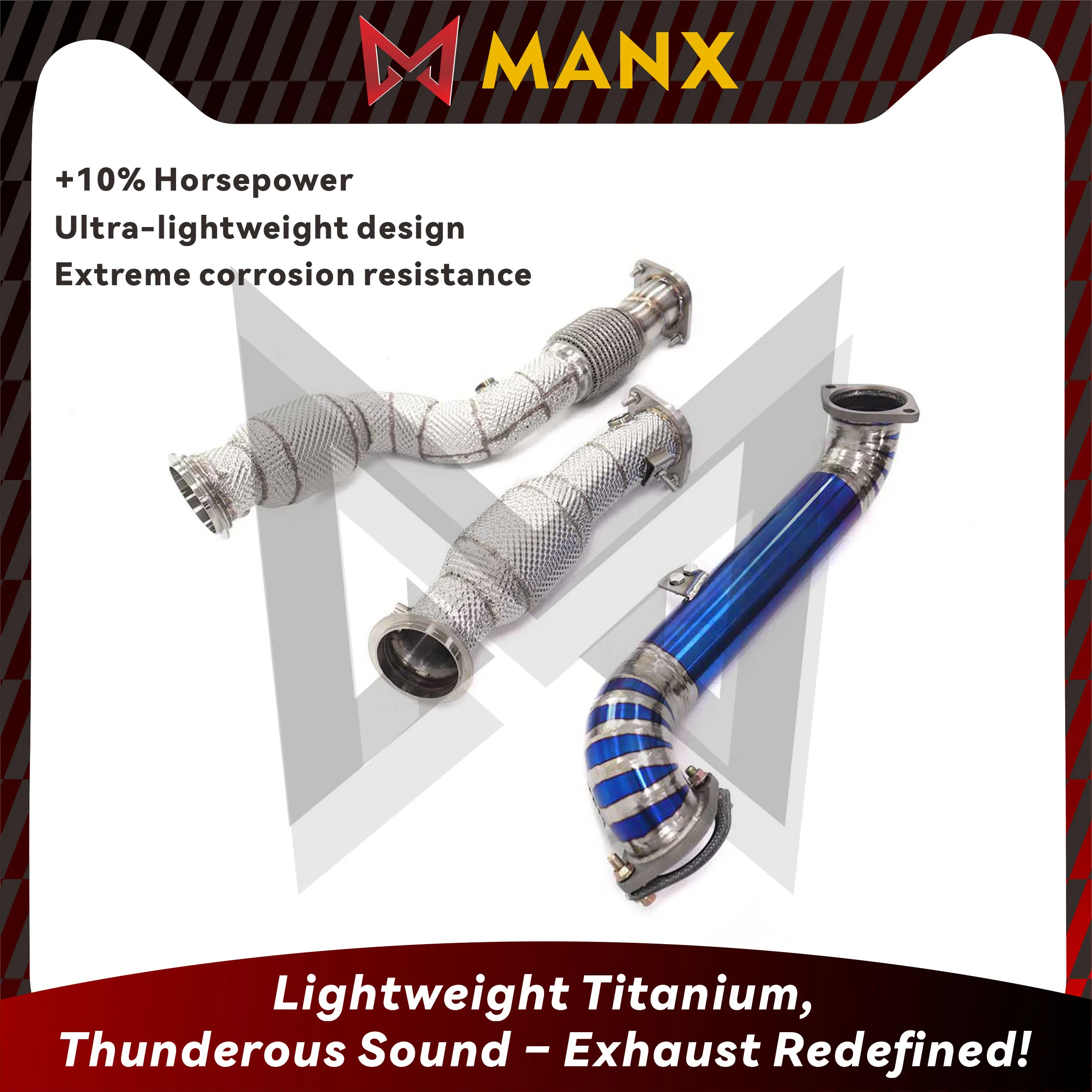 MANX Titanium Alloy Exhaust Assembly High Flow Performance Downpipe resonant tube for BMW M3 M4 G80 G82 Car Accessories
MANX Titanium Alloy Exhaust Assembly High Flow Performance Downpipe resonant tube for BMW M3 M4 G80 G82 Car Accessories