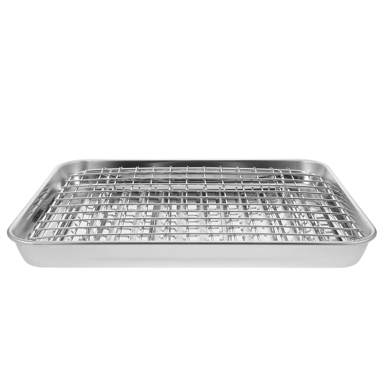 Stainless Steel Bakeware Set Roasting Pan with Rack Oil Draining Tray Fried Chicken Plate BBQ Tray Wire Baking Cooling Rack 
Stainless Steel Bakeware Set Roasting Pan with Rack Oil Draining Tray Fried Chicken Plate BBQ Tray Wire Baking Cooling Rack