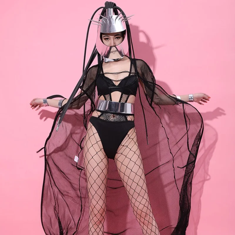 Nightclub Outfit for Women Sexy Black Jumpsuit Fishnet Long Coat Pole Dance Set Gogo Dancer Outfit Stage Performance Wear 2024
Nightclub Outfit for Women Sexy Black Jumpsuit Fishnet Long Coat Pole Dance Set Gogo Dancer Outfit Stage Performance Wear 2024