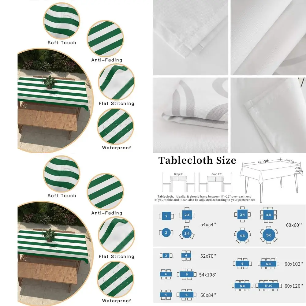 Зелено-белая полосатая прямоугольная скатерть, водонепроницаемая, для Дня Святого Патрика и праздничных торжеств
Зелено-белая полосатая прямоугольная скатерть, водонепроницаемая, для Дня Святого Патрика и праздничных торжеств