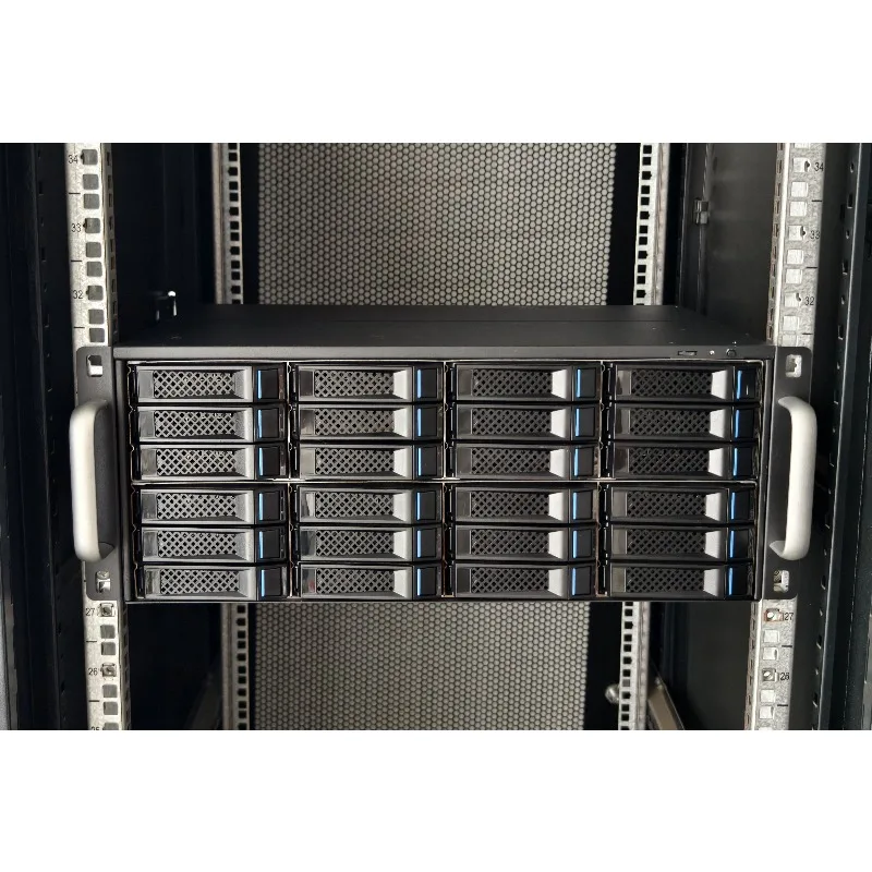 4U Metal JBOD Storage Enclosure, 24-Disk 12Gbps Silent, Built-in PSU for Server Rackmount Expansion
4U Metal JBOD Storage Enclosure, 24-Disk 12Gbps Silent, Built-in PSU for Server Rackmount Expansion