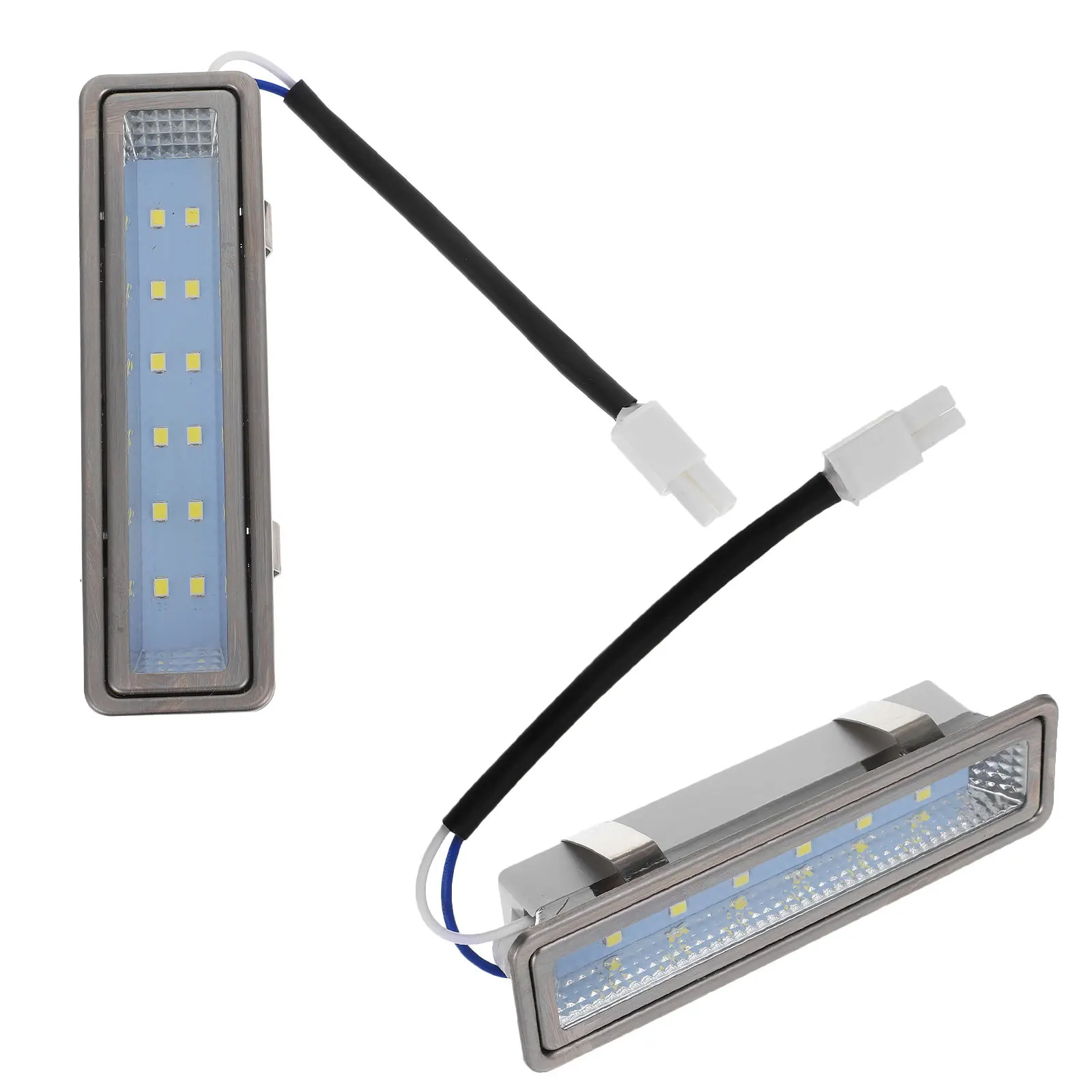 Комплект из 2 светодиодных светильников под вытяжку - прямоугольные лампы для освещения кухонной вытяжки и вентилятора
Комплект из 2 светодиодных светильников под вытяжку - прямоугольные лампы для освещения кухонной вытяжки и вентилятора