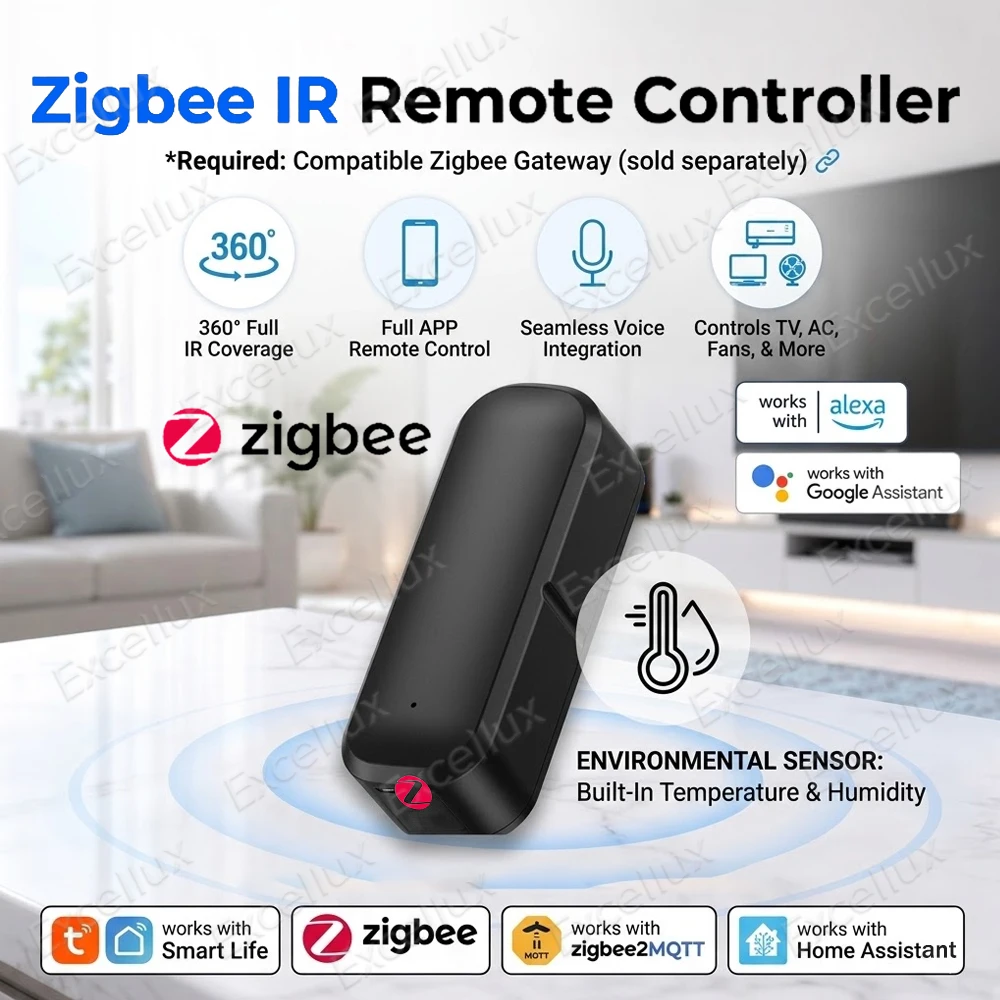 Zigbee Wireless IR Remote Control Temperature Humidity Sensor Infrared TV/AC Remote Controller Smart Automation For Z2MQTT TUYA