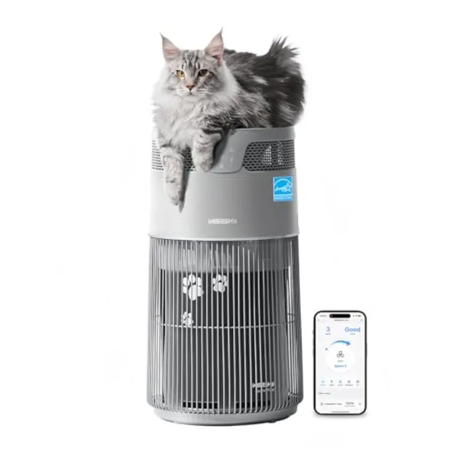 WISESKY Cat Air Purifier with Bite-Resistant Cord and Wide Grille and Tip-Over Protection Air Purifier for Home with 360° Air I
WISESKY Cat Air Purifier with Bite-Resistant Cord and Wide Grille and Tip-Over Protection Air Purifier for Home with 360° Air I