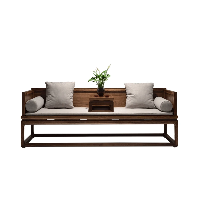 New Chinese Arhat bed antique solid wood living room Chinese sofa retro bed black walnut
New Chinese Arhat bed antique solid wood living room Chinese sofa retro bed black walnut