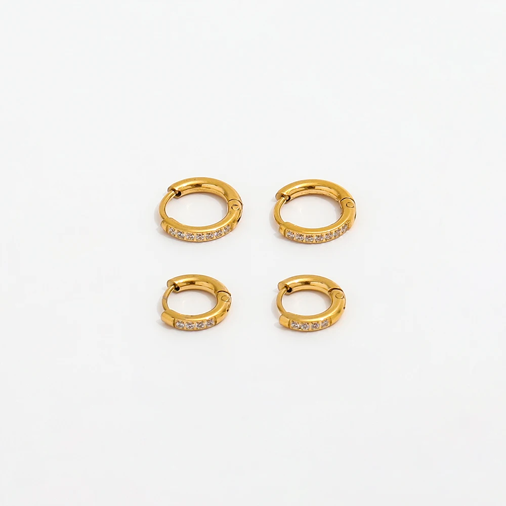 Waterproof & Tarnish Free Minimalist PVD Mini Zircon Hoop Earring Stainless Steel Jewelry
Waterproof & Tarnish Free Minimalist PVD Mini Zircon Hoop Earring Stainless Steel Jewelry
