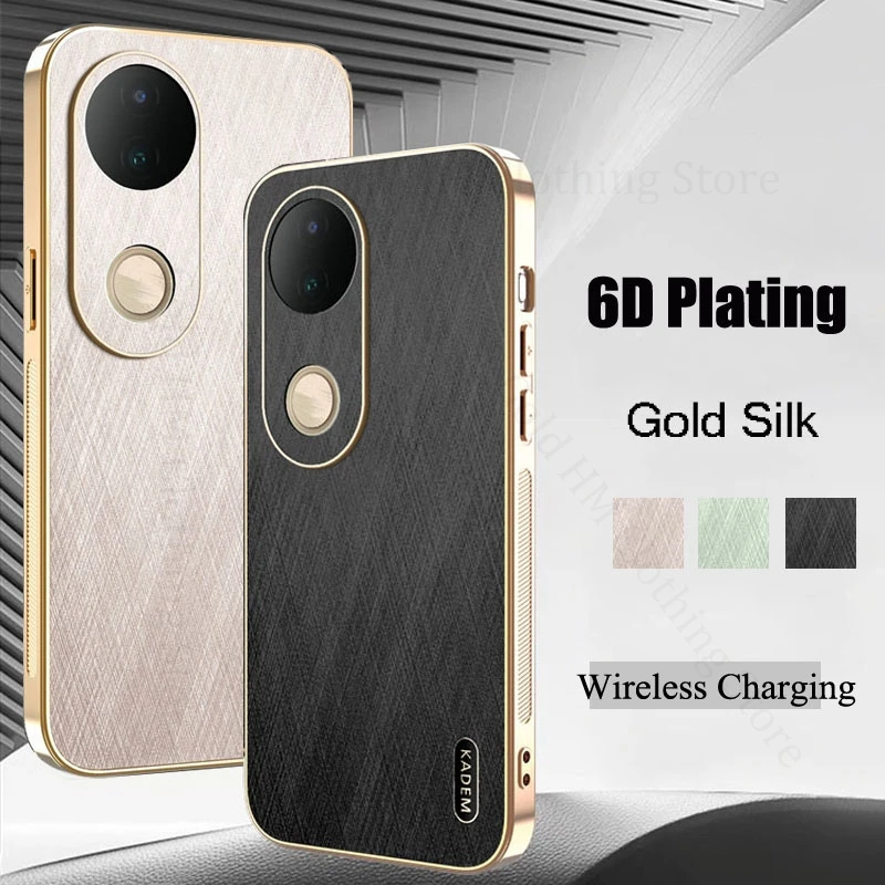 Gold Silk Leather 6D Plating Bumper Case For vivo X200 Pro mini X90 X100S Pro Charging Magnet Cover For VIVO S20 S19 S17 S18 Pro
Gold Silk Leather 6D Plating Bumper Case For vivo X200 Pro mini X90 X100S Pro Charging Magnet Cover For VIVO S20 S19 S17 S18 Pro