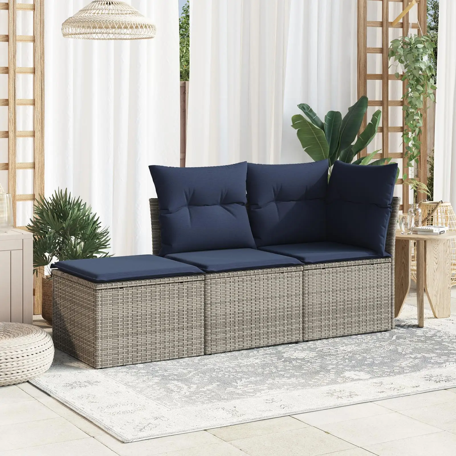 Stylish Grey and Blue Rattan Patio Stool with Comfortable Polyester Cushion Perfect for Outdoor Spaces
Stylish Grey and Blue Rattan Patio Stool with Comfortable Polyester Cushion Perfect for Outdoor Spaces