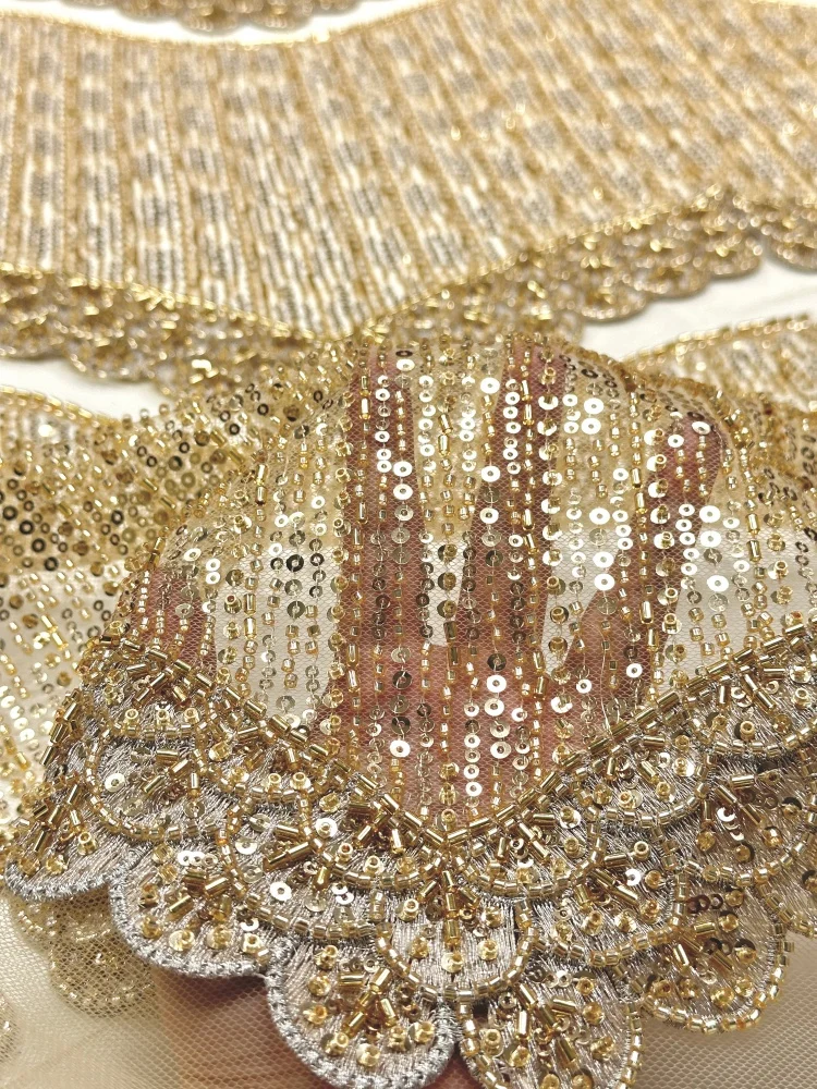Gold Heavy African Lace Fabric 2026 Large Sequins French Net Embroidered Beads Lace Fabric For Wedding Party Dress 5 Yards
Gold Heavy African Lace Fabric 2026 Large Sequins French Net Embroidered Beads Lace Fabric For Wedding Party Dress 5 Yards