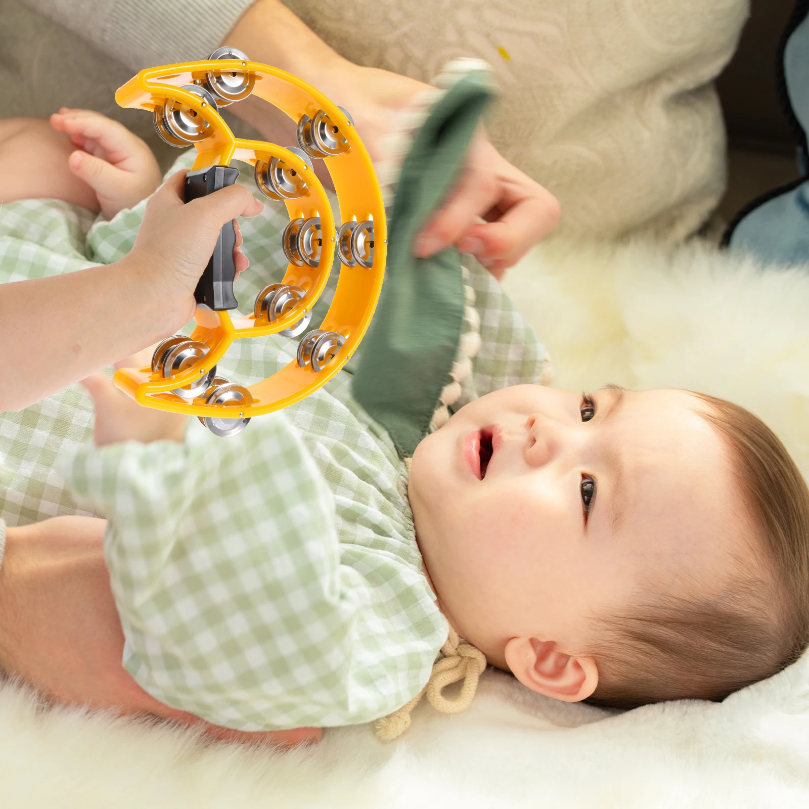 Double Row Bell Kids Musical Toys Yellow Clapping Handheld Bells Student Percussion Cowbells Tambourine Instrument
Double Row Bell Kids Musical Toys Yellow Clapping Handheld Bells Student Percussion Cowbells Tambourine Instrument