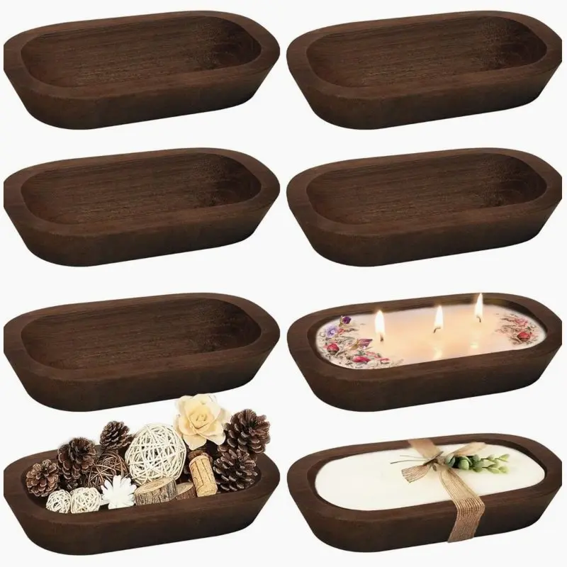 Rustic Vintage Paulownia Wooden Bowls Set – 8 Pieces, 9.5" x 5.5", Natural Wood Grain Texture, Ideal for Candle Display, Home De
Rustic Vintage Paulownia Wooden Bowls Set – 8 Pieces, 9.5" x 5.5", Natural Wood Grain Texture, Ideal for Candle Display, Home De