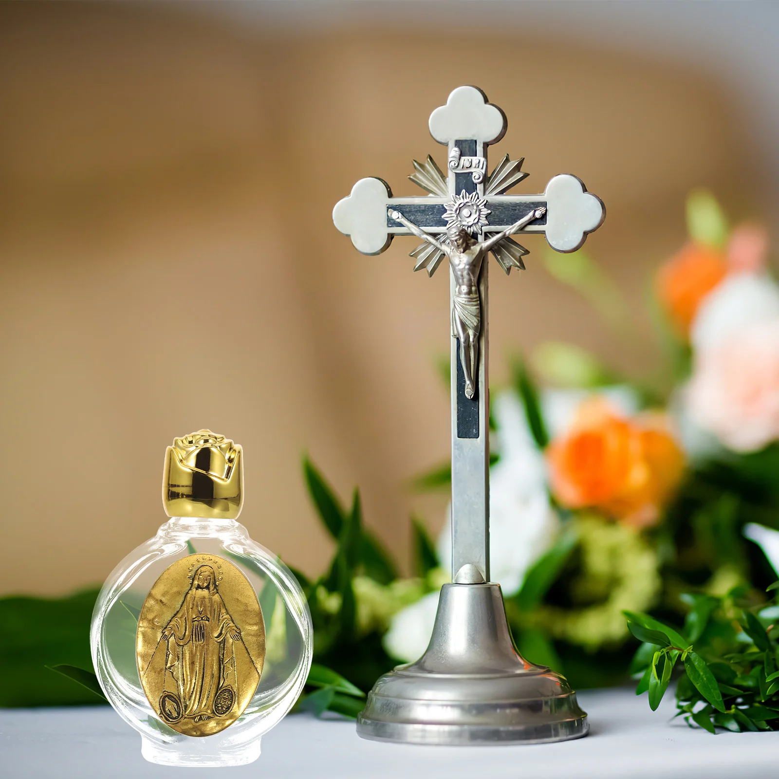 2Pcs Holy Water Bottle Glass Embossed Rose Flower Cap Refillable Water Container Small Empty Bottles for Home Decor
2Pcs Holy Water Bottle Glass Embossed Rose Flower Cap Refillable Water Container Small Empty Bottles for Home Decor