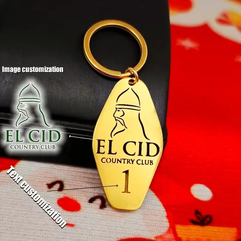 Personalized Keychain Customizable with Your Photo, Logo, Room Number & Text - Durable Key Ring - Unique Hotel Number Plate Desi