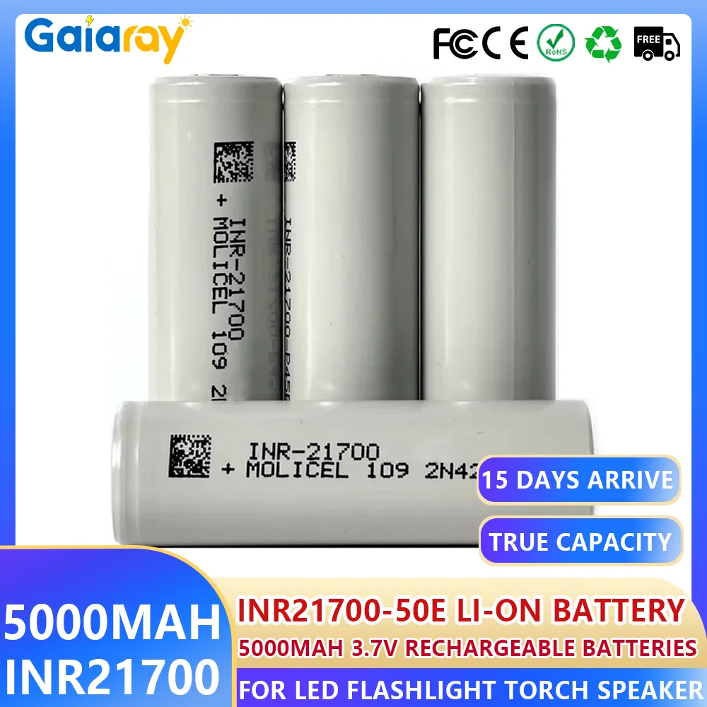 1-10pcs 21700-50E 5000mAh Rechargable Battery 3.7V INR21700 3C High Power Lithium Battery Pack for Power Tools Flashlights Toys
1-10pcs 21700-50E 5000mAh Rechargable Battery 3.7V INR21700 3C High Power Lithium Battery Pack for Power Tools Flashlights Toys
