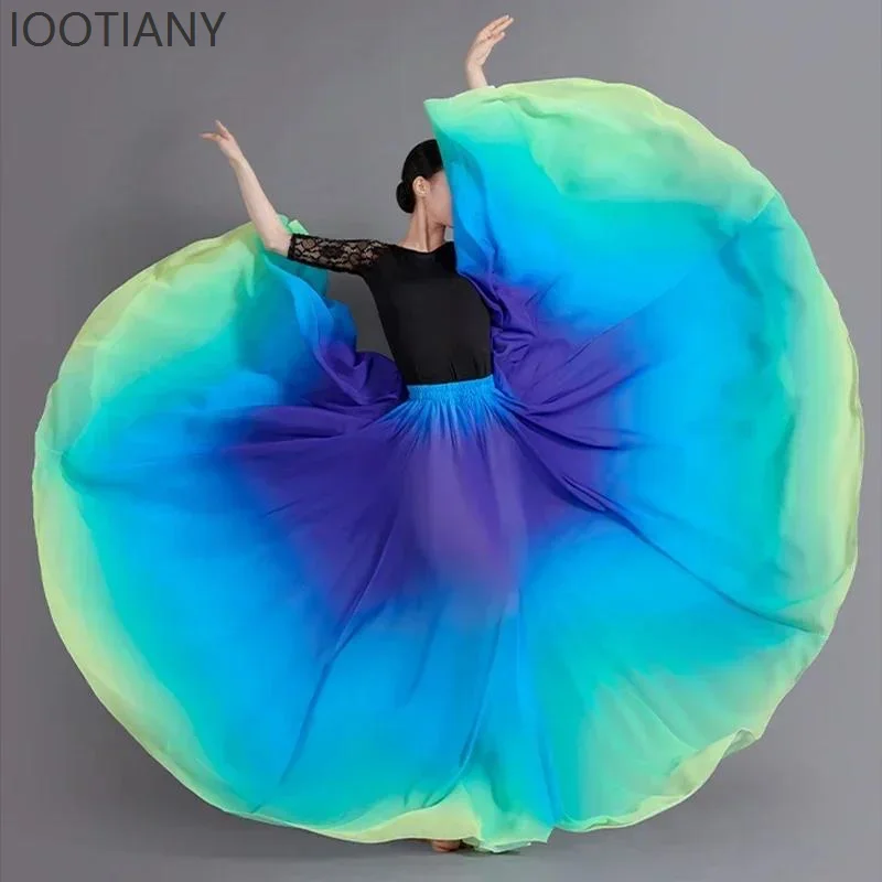 New Elegant Long Spanish Gradient Belly Dance Skirt Women's 720 Degree Dance Skirt Classical Dance Performance Training Costume
New Elegant Long Spanish Gradient Belly Dance Skirt Women's 720 Degree Dance Skirt Classical Dance Performance Training Costume