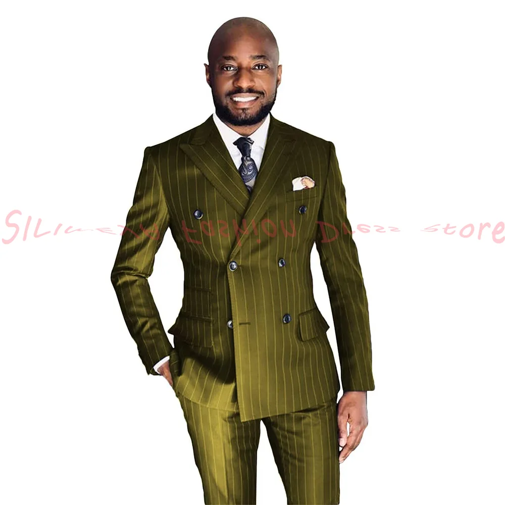 Stripe Mens Suits Slim Fit Groomsmen Wedding Tuxedos 2 Pieces Sets Peaked Lapel Blazers Formal Suit With Jacket And Pants
Stripe Mens Suits Slim Fit Groomsmen Wedding Tuxedos 2 Pieces Sets Peaked Lapel Blazers Formal Suit With Jacket And Pants