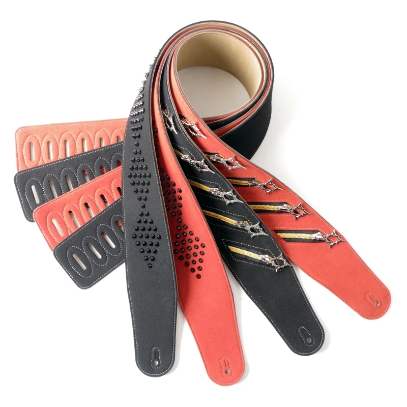 Adjustable Guitar Strap Punk Microfiber Texture and Embellishments Wide
Adjustable Guitar Strap Punk Microfiber Texture and Embellishments Wide