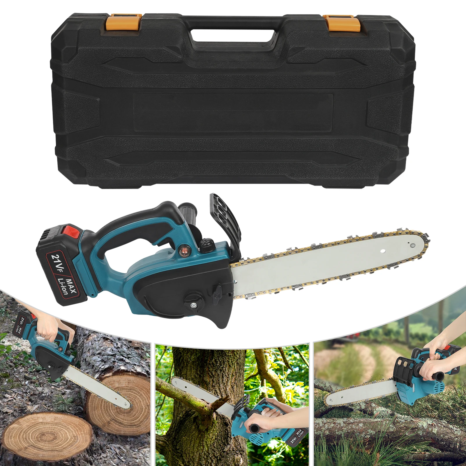 Cordless Electric Chainsaw, 1000W 21V 10 Inch Trees Cutting Handheld Rechargeable Chain Saw with Brushless Motor Lithium Battery
Cordless Electric Chainsaw, 1000W 21V 10 Inch Trees Cutting Handheld Rechargeable Chain Saw with Brushless Motor Lithium Battery