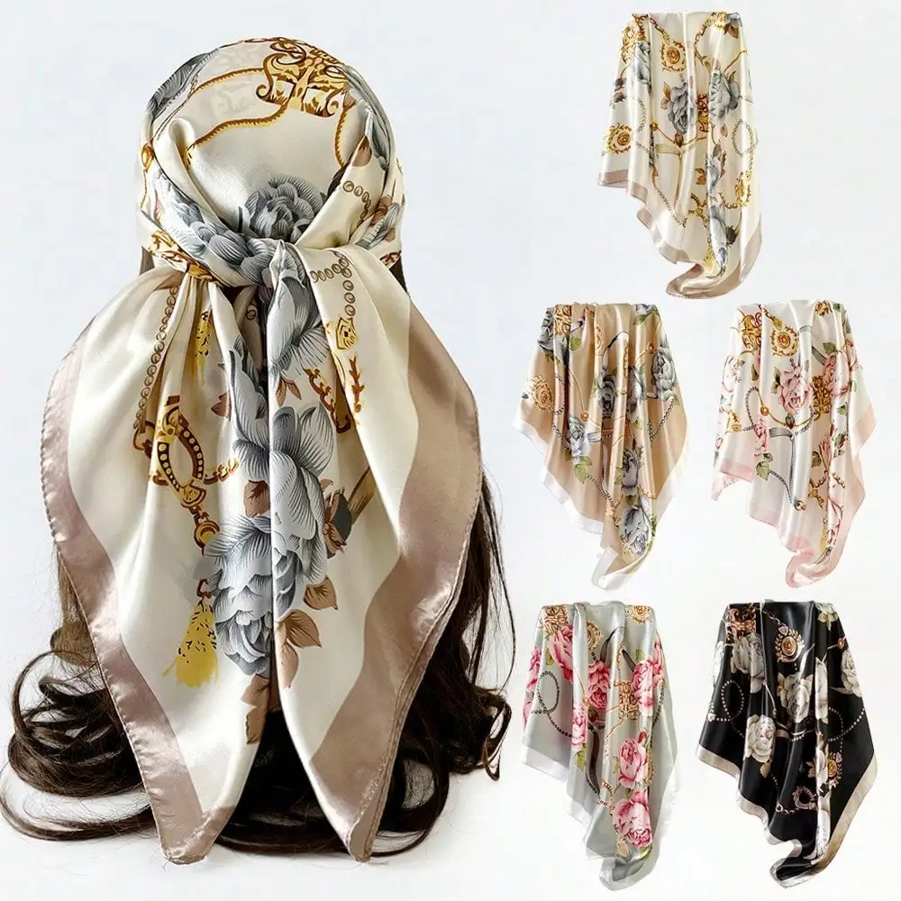 Satin bag head scarf 90cm silk scarf, classic flower printed large square scarf silk scarf, printed square scarf, silk scarf, smooth fabric, headscarf, binding bag, decorative silk scarf and scarf for daily use
Satin bag head scarf 90cm silk scarf, classic flower printed large square scarf silk scarf, printed square scarf, silk scarf, smooth fabric, headscarf, binding bag, decorative silk scarf and scarf for daily use