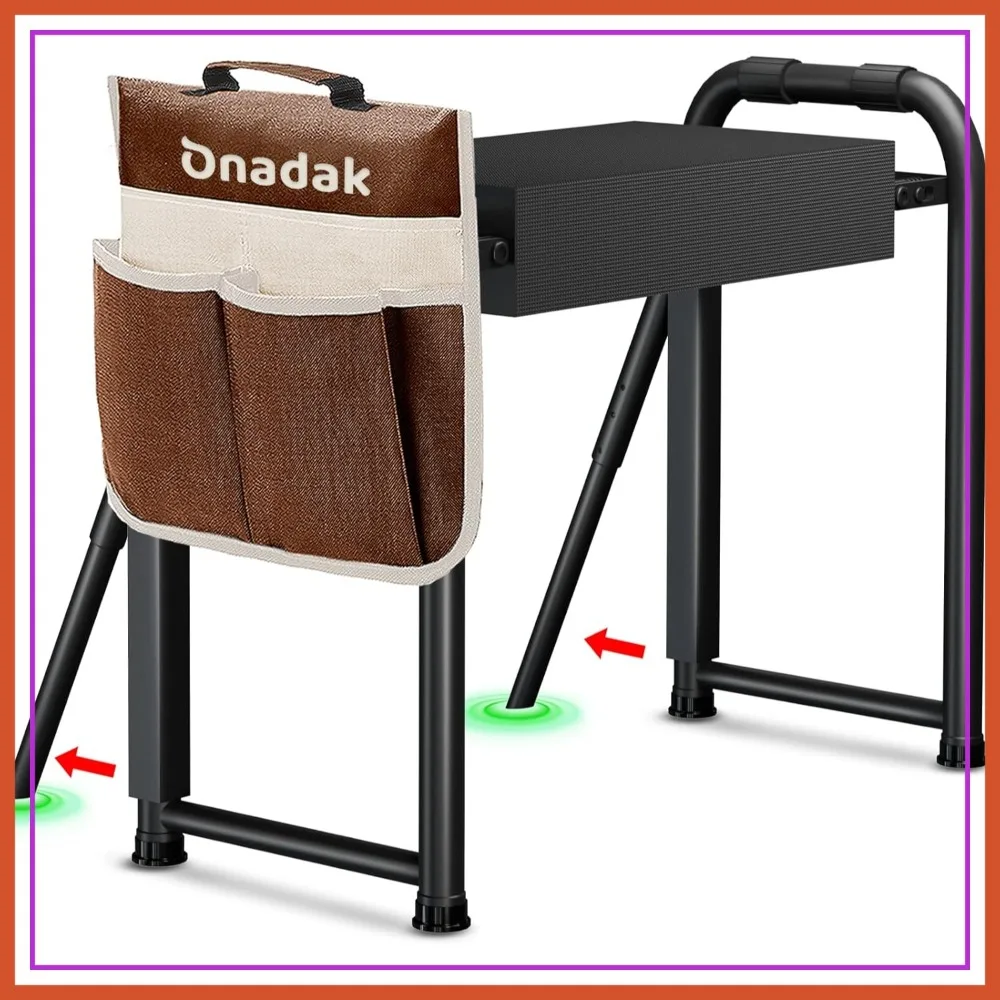 Heavy Duty Garden Kneeler & Seat, 400lbs Capacity Foldable Stool with Tool Bag, Ergonomic for Seniors - Dark Black
Heavy Duty Garden Kneeler & Seat, 400lbs Capacity Foldable Stool with Tool Bag, Ergonomic for Seniors - Dark Black