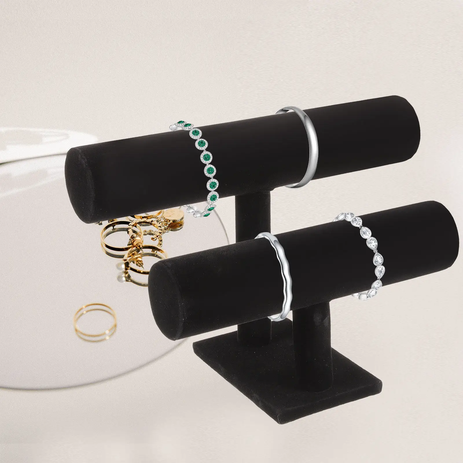 2 Tier Bracelet Holder Detachable Jewelry Display Stand Black Simple Rack for Organizing Protecting Bangles Bracelets
2 Tier Bracelet Holder Detachable Jewelry Display Stand Black Simple Rack for Organizing Protecting Bangles Bracelets