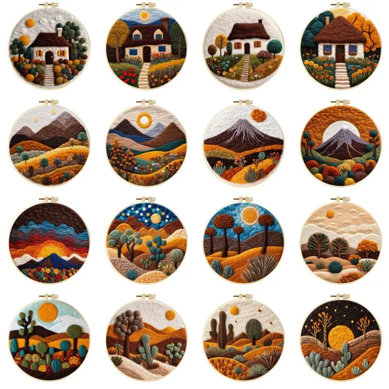 GATYZTORY DIY Wool Felting Painting Kit With Frame Handmade Needle Wool Painting House Scenery For Home Decors Crafts Gift
GATYZTORY DIY Wool Felting Painting Kit With Frame Handmade Needle Wool Painting House Scenery For Home Decors Crafts Gift