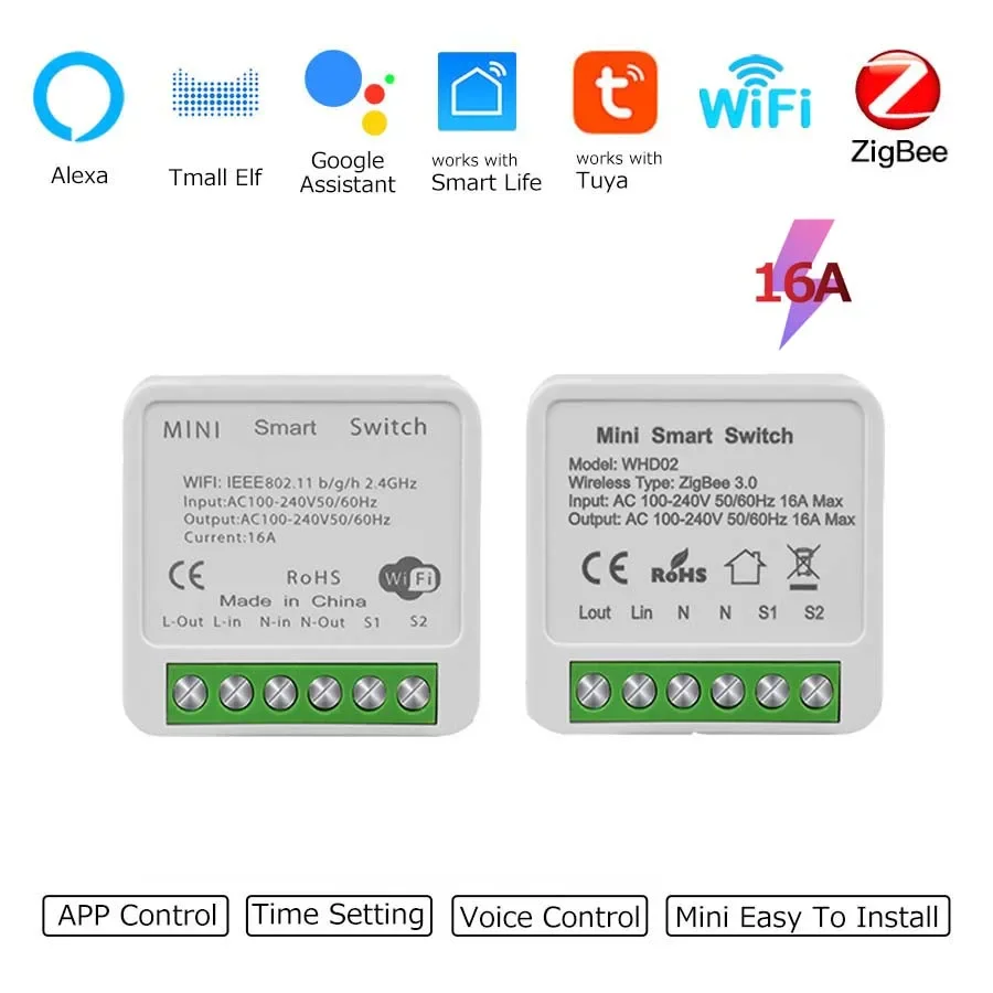 Tuya ZigBee WiFi Smart Switch Module 16A 2 Way Control Breaker Relay Smart Life Voice Control Works with Alexa Google Home
Tuya ZigBee WiFi Smart Switch Module 16A 2 Way Control Breaker Relay Smart Life Voice Control Works with Alexa Google Home