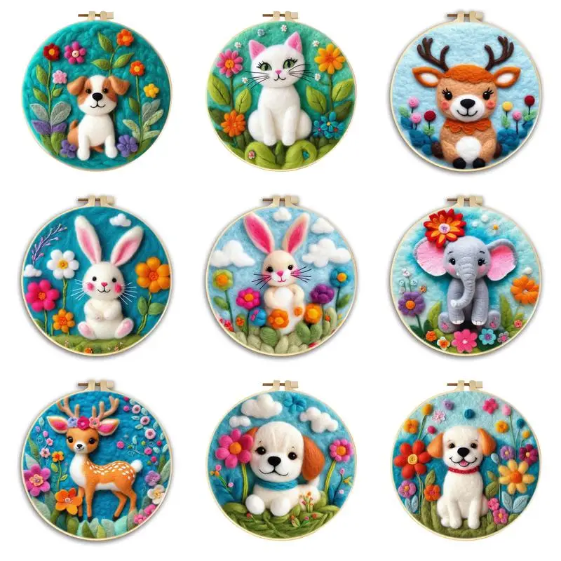 CHENISTORY DIY Wool Felting Painting With Embroidery Frame Cute Animal Picture Needle Felting Kit Diy Creative Making Wool Felt
CHENISTORY DIY Wool Felting Painting With Embroidery Frame Cute Animal Picture Needle Felting Kit Diy Creative Making Wool Felt